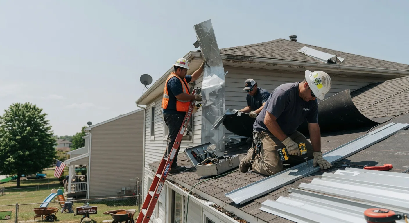 Storm Damage Metal Roof Repair in Thompsonville, IL